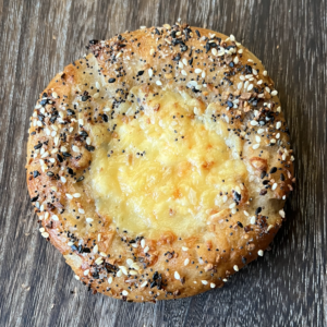 Artisanal Bialy Bagel with Cheese & Rosemary